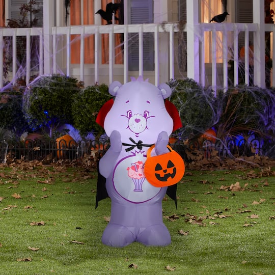 3.25ft. Airblown® Inflatable Share Bear as Vampire with Jack-o’-Lantern Basket Lighted Décor